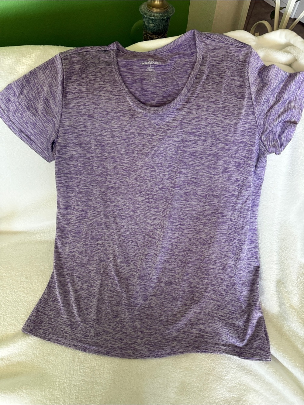 Women's Heathered Purple Short Sleeve Crew Tee